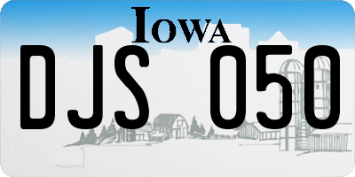IA license plate DJS050