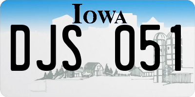 IA license plate DJS051