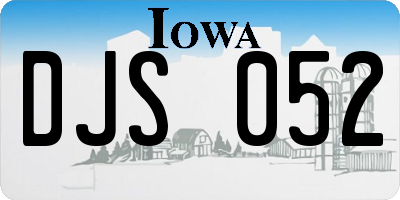IA license plate DJS052