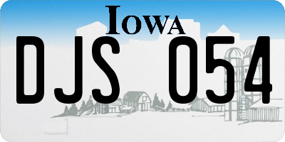 IA license plate DJS054