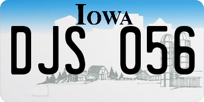 IA license plate DJS056