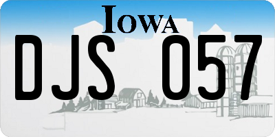 IA license plate DJS057