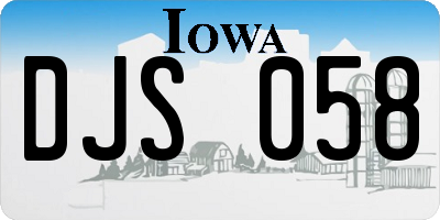 IA license plate DJS058