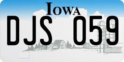 IA license plate DJS059