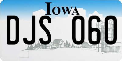 IA license plate DJS060