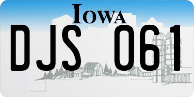 IA license plate DJS061