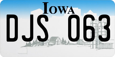 IA license plate DJS063