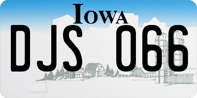 IA license plate DJS066