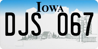 IA license plate DJS067