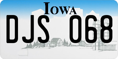 IA license plate DJS068