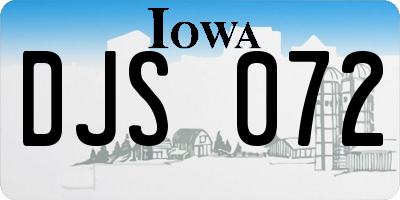 IA license plate DJS072