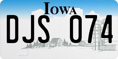 IA license plate DJS074