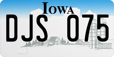 IA license plate DJS075
