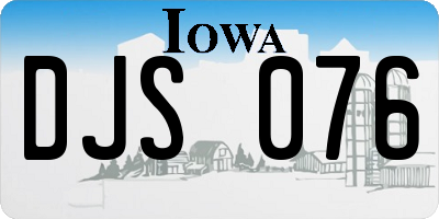 IA license plate DJS076