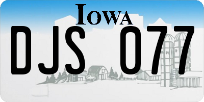 IA license plate DJS077