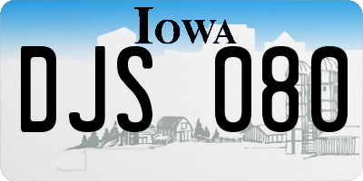 IA license plate DJS080