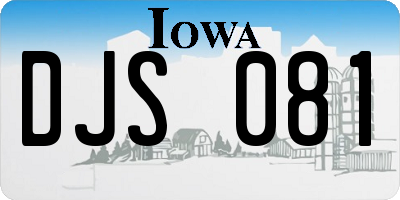 IA license plate DJS081