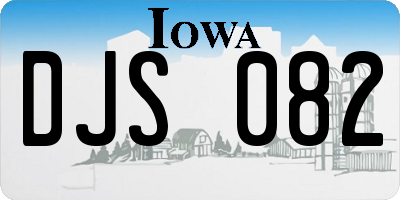 IA license plate DJS082