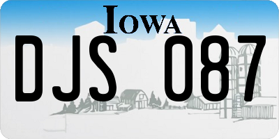 IA license plate DJS087
