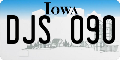 IA license plate DJS090
