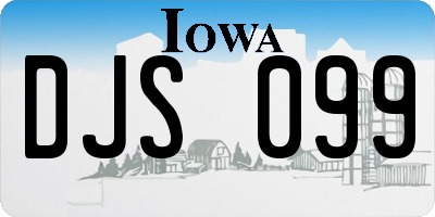 IA license plate DJS099