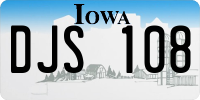 IA license plate DJS108