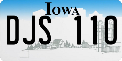 IA license plate DJS110