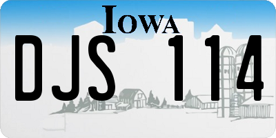 IA license plate DJS114