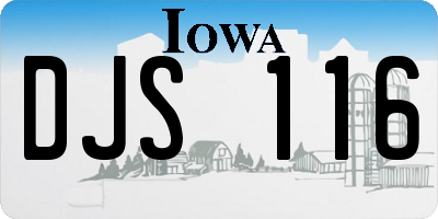IA license plate DJS116