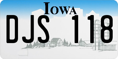IA license plate DJS118