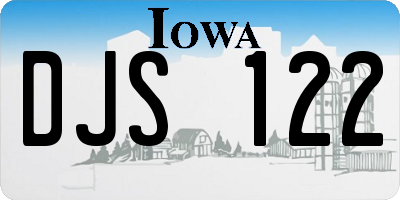 IA license plate DJS122
