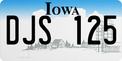 IA license plate DJS125