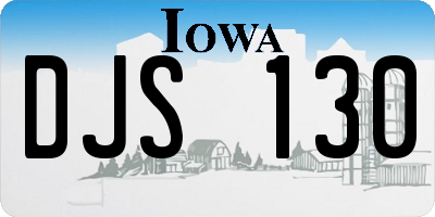 IA license plate DJS130