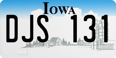 IA license plate DJS131