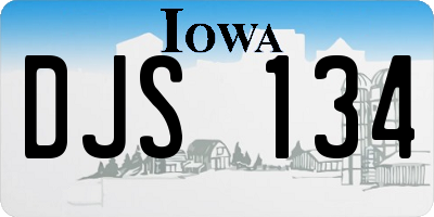 IA license plate DJS134
