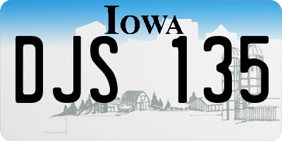 IA license plate DJS135