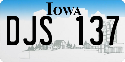 IA license plate DJS137
