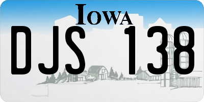 IA license plate DJS138