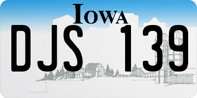 IA license plate DJS139