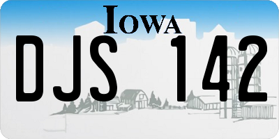 IA license plate DJS142