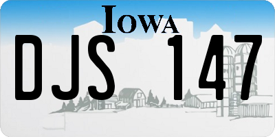 IA license plate DJS147