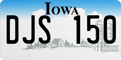 IA license plate DJS150