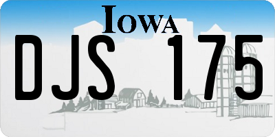 IA license plate DJS175