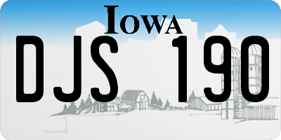 IA license plate DJS190