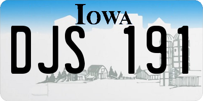 IA license plate DJS191