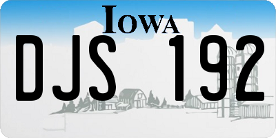 IA license plate DJS192