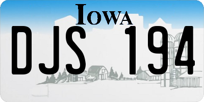 IA license plate DJS194