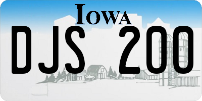 IA license plate DJS200