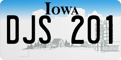 IA license plate DJS201