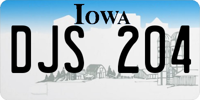 IA license plate DJS204